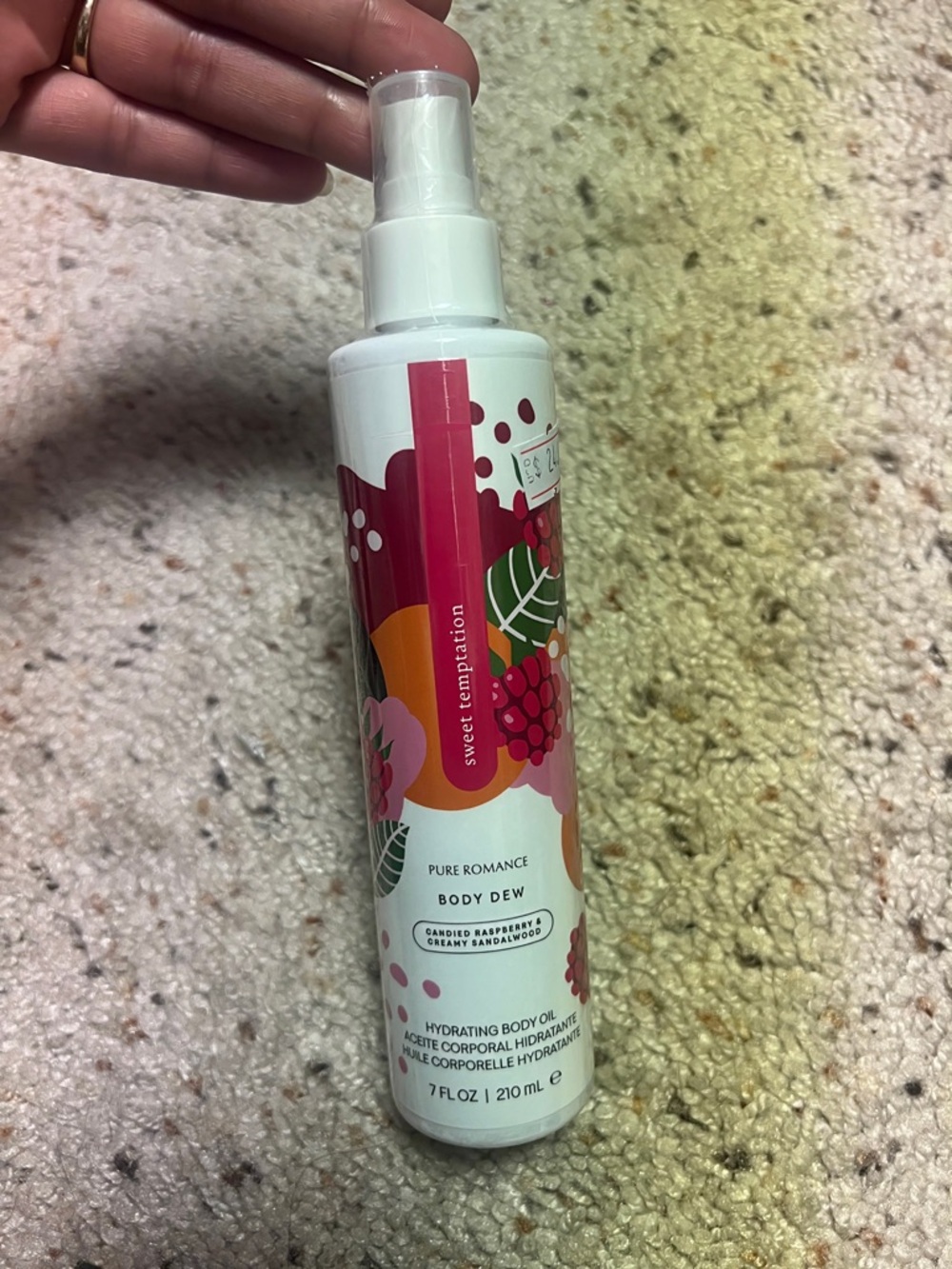 Pure Romance Sweet Temptation Body Dew - White & Pink Accent Bottle